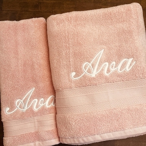 Embroidered Name Towel: Personalized Cotton Bath, Hand, or Washcloth