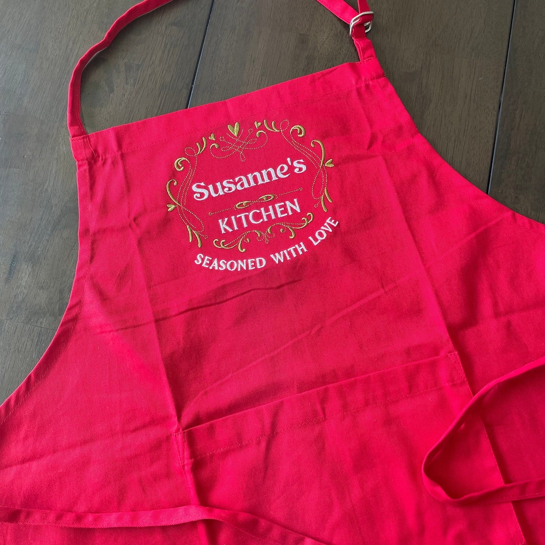 Personalized Kitchen Apron Name on Apron Gift for Cook Custom Gift for