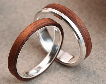Engagement ring set – Wooden rings handcrafted for those who love the forest.