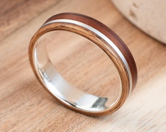 Forest rings - Nature engagement olive wood ring; rustic craftsmanship.