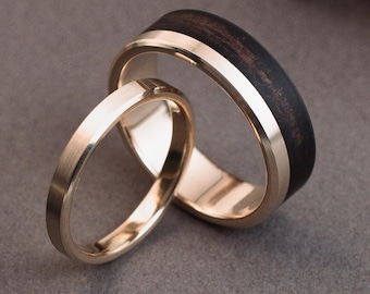 Engagement ring set – Wooden rings handcrafted for those who love the forest.