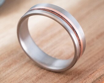 Nature inspired wood ring - Rustic wedding band with forest beauty.