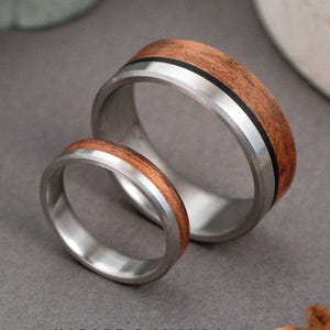 Matching Couple Rings - Wood Bands Inspired by Nature, Rustic & Timeless.