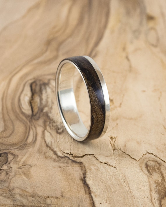 Verbazingwekkend Mongoy hout en zilveren ring. Trouwring ring voor gift | Etsy CC-35