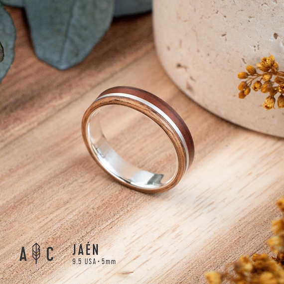 JAÉN Anillo de plata y madera de Palosanto y Anillo de
