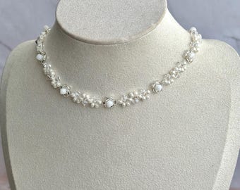 Delicate Swarovski Crystal Bridal Choker Necklace | Whimsical Bridal Jewellery