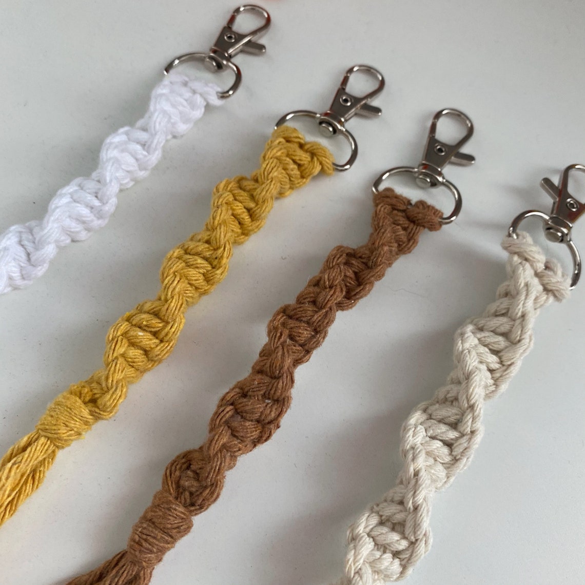 Macrame Twist Keyrings Handmade keychains boho keychains Etsy