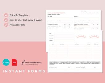 Client Record Card Etsy