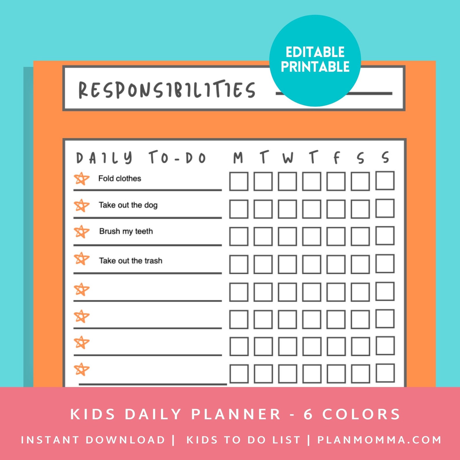 To do list kids checklist printable kid to chore list etsy uk