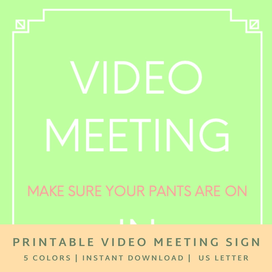 In Meeting Sign Printable Zoom Meeting Video Meeting Signs | Etsy