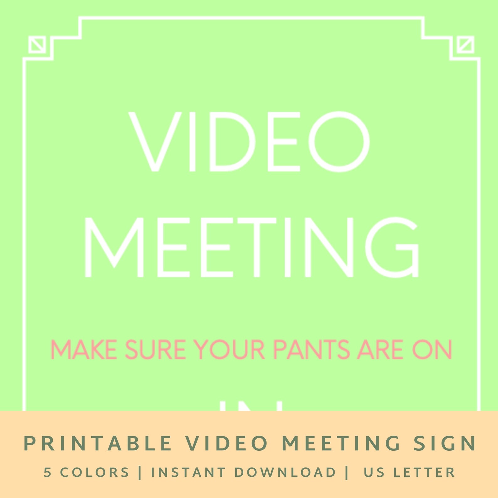 In Meeting Sign Printable Zoom Meeting Video Meeting Signs Etsy Ireland