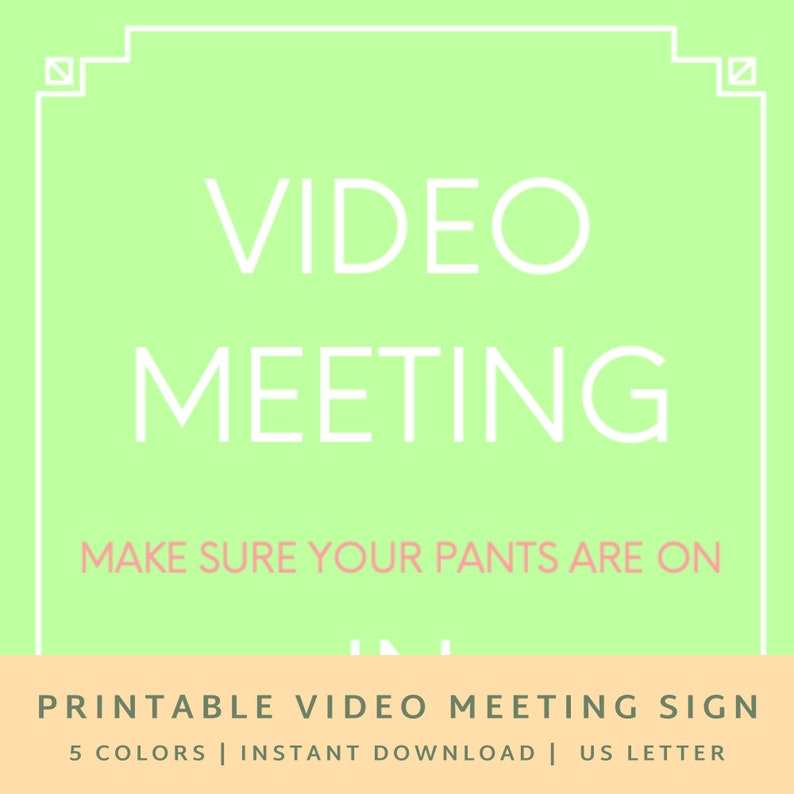 In Meeting Sign Printable Zoom Meeting Video Meeting Signs - Etsy Ireland