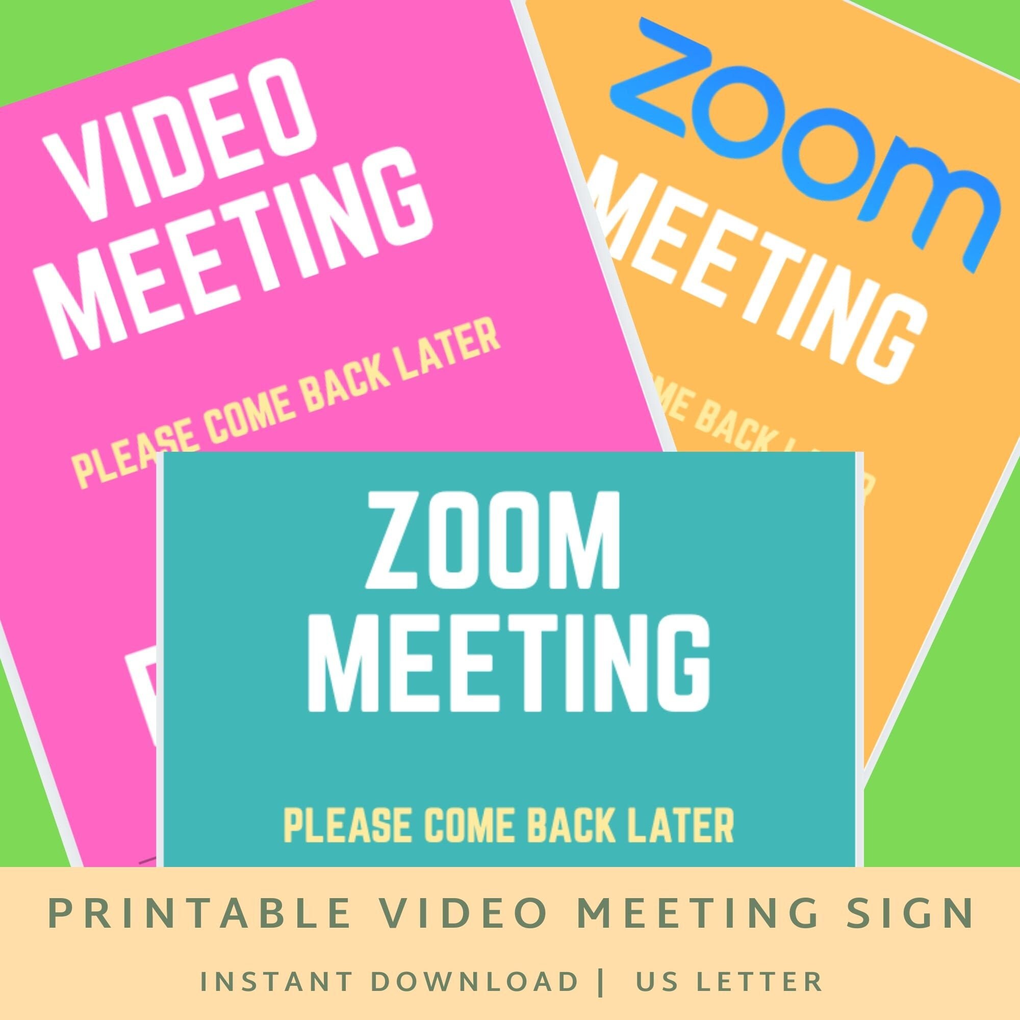 Zoom Meeting Video Meeting Signs Minimalist Design 5 | Etsy