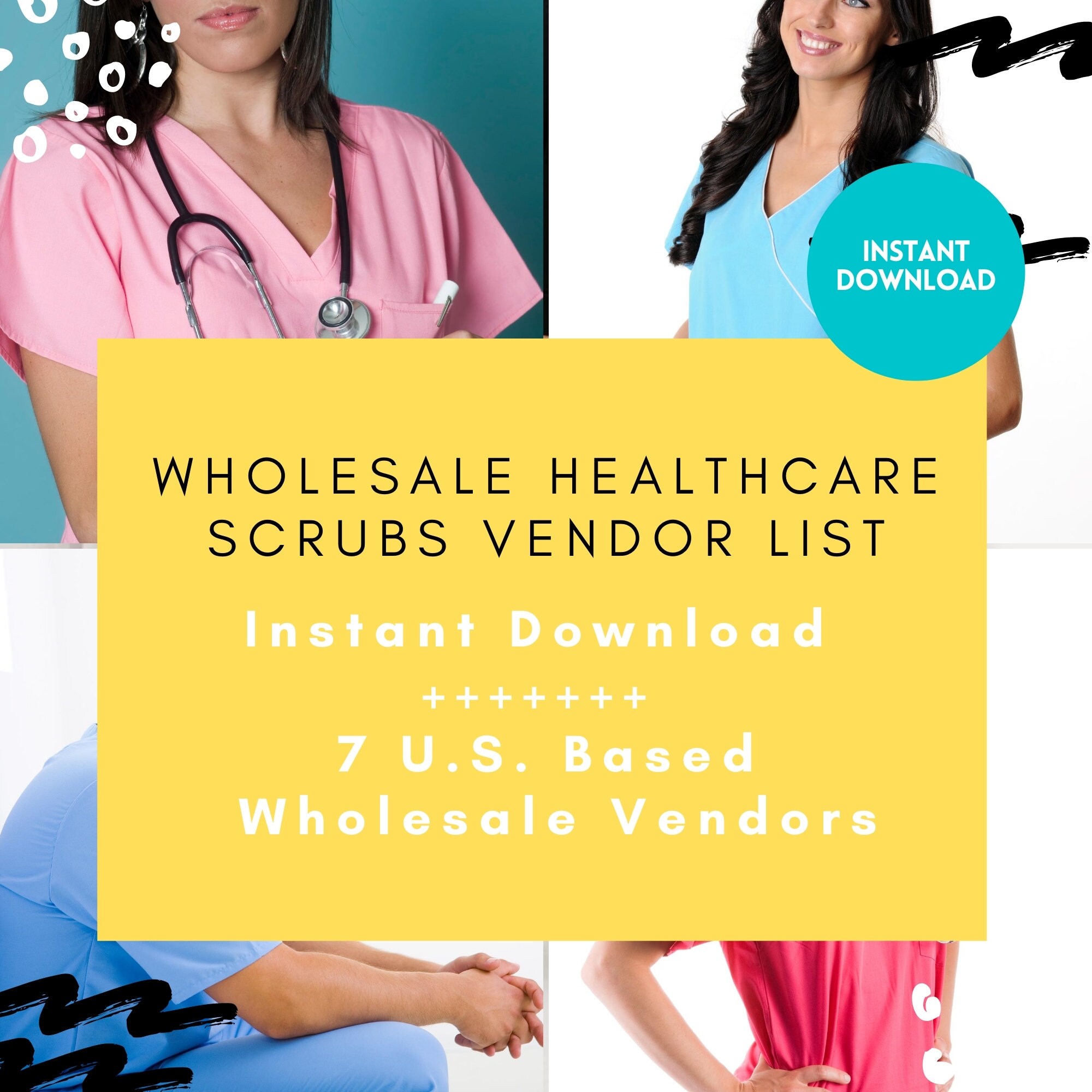 Nurse Scrub Vendor List 7 US Based Vendors Healthcare Etsy