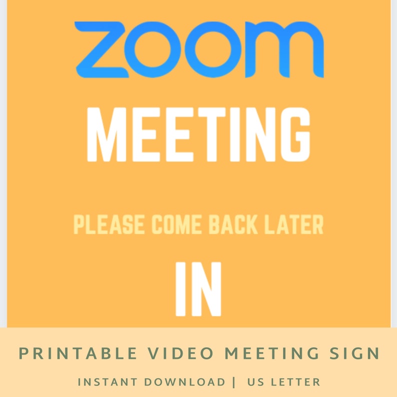 In A Zoom Meeting Sign Printable