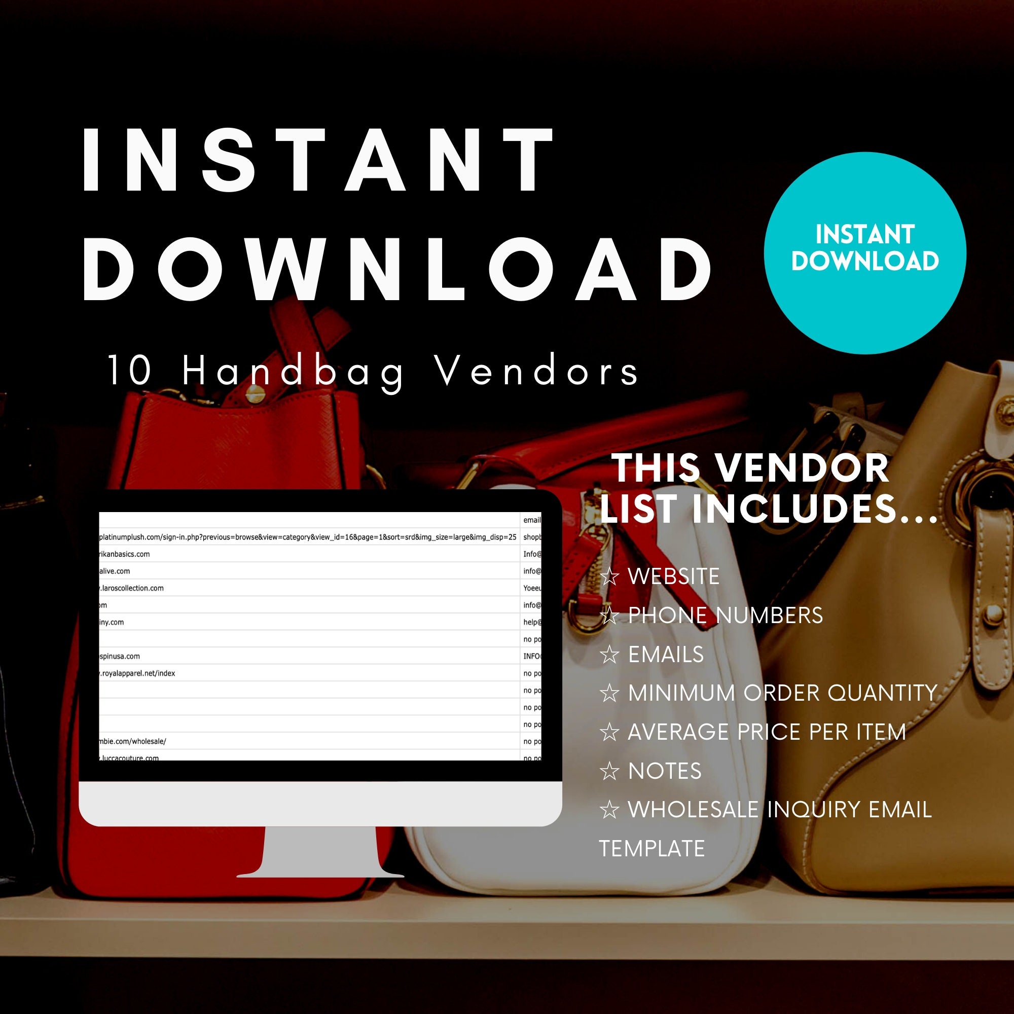 10 Purse Vendor List Wholesale US Based ONLY Purses handbags Etsy