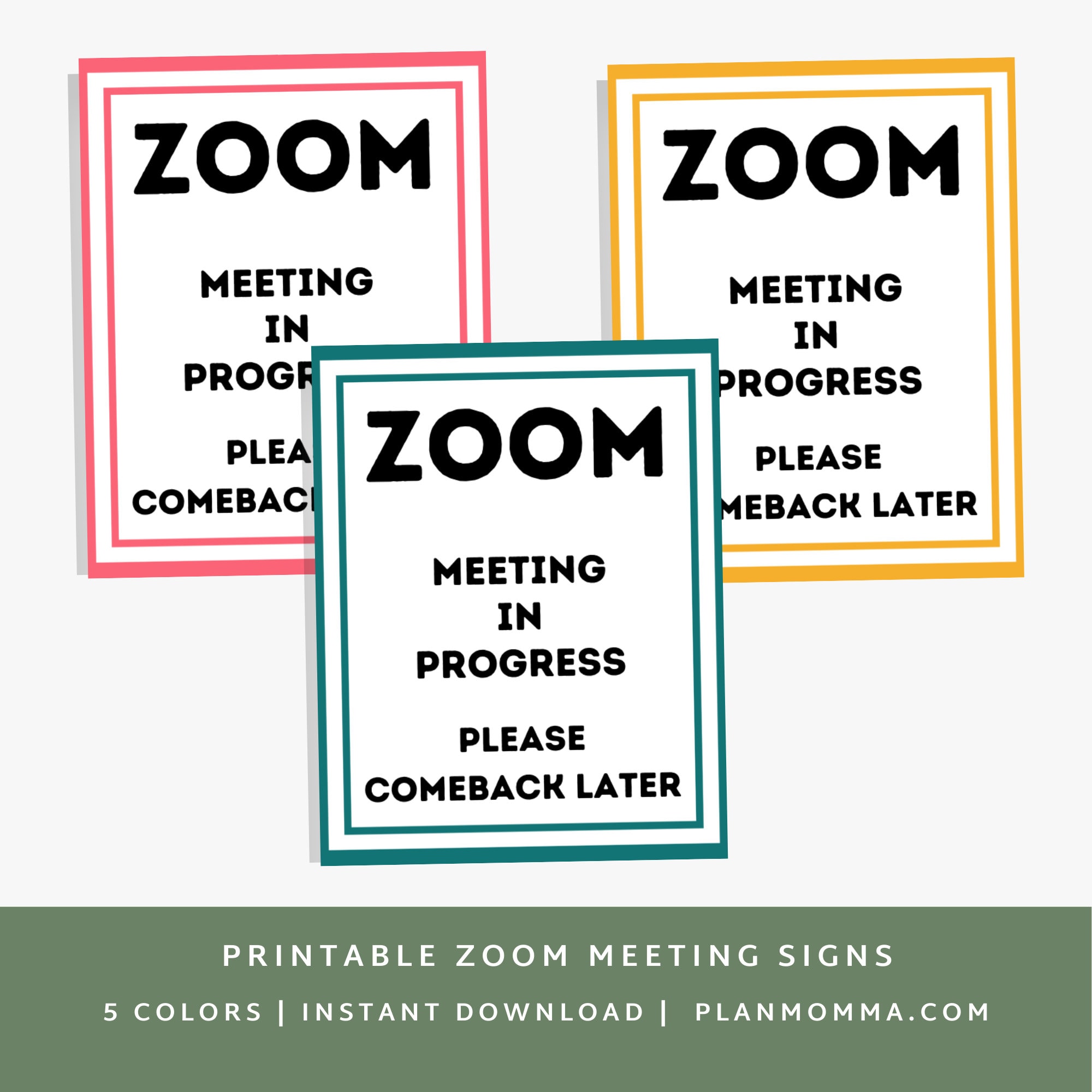 Zoom Call Meeting Printable Signs Video Meeting Signs | Etsy
