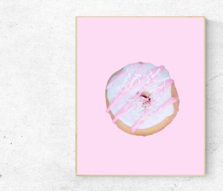 Pink Donut Printable, Pink Nursery Decor, Girl Room Wall Art, Girl ...