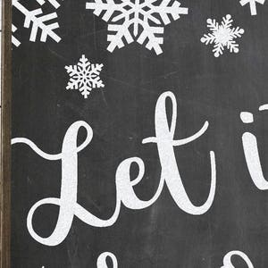 Let It Snow Chalkboard Printable Instant Download, Christmas on the