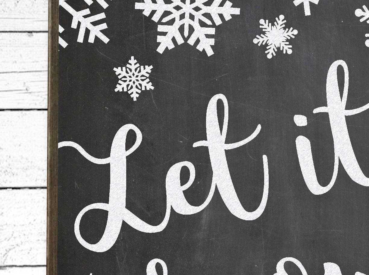 Let It Snow Chalkboard Printable Instant Download, Christmas on the