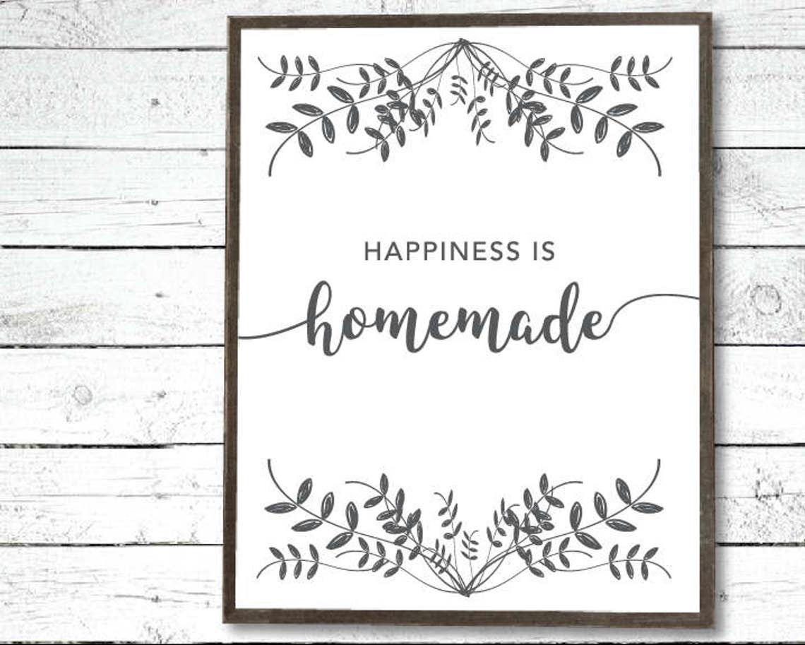 Happiness is Homemade Printable Farmhouse Sign Family - Etsy