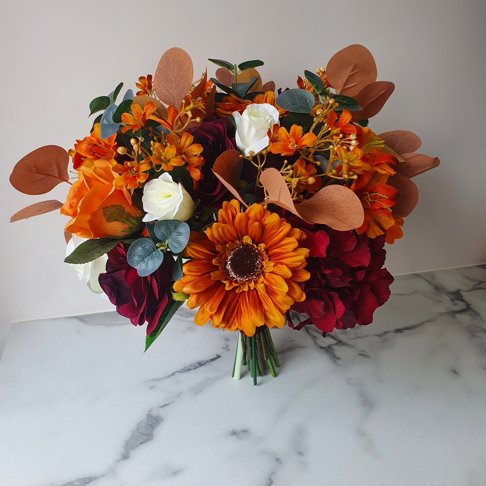 Burnt Orange Bouquet Wedding Bouquet and Buttonholes Autumn Etsy