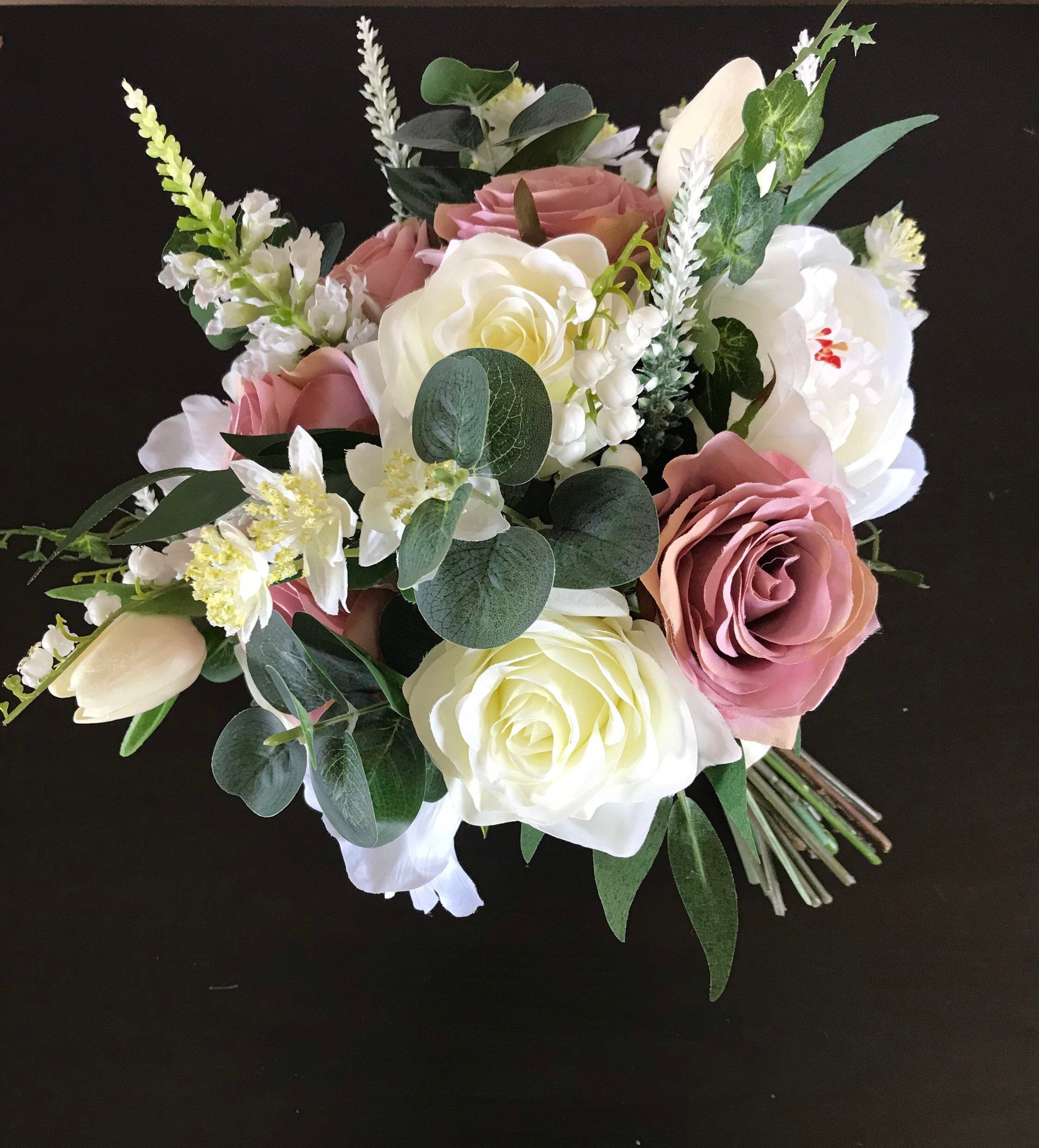 Mauve and Cream Artificial Flowers Wedding Etsy UK