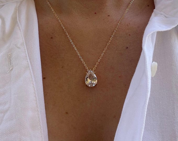 Aura Teardrop Pendant Necklace