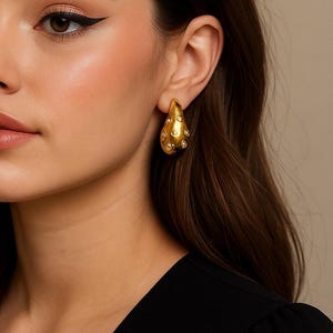 Dare to Be Bold Drop Earrings | Pavé Simulated Diamond Dome | Bottega Dupe Teardrops | 18k Gold or Silver Stainless Steel