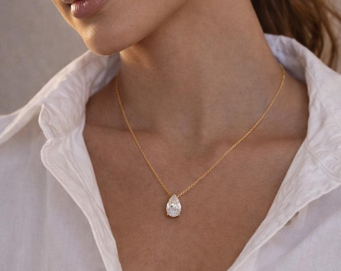 Aura Teardrop Pendant Necklace