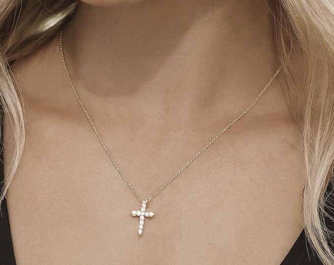 Moissanite Diamond Cross Necklace