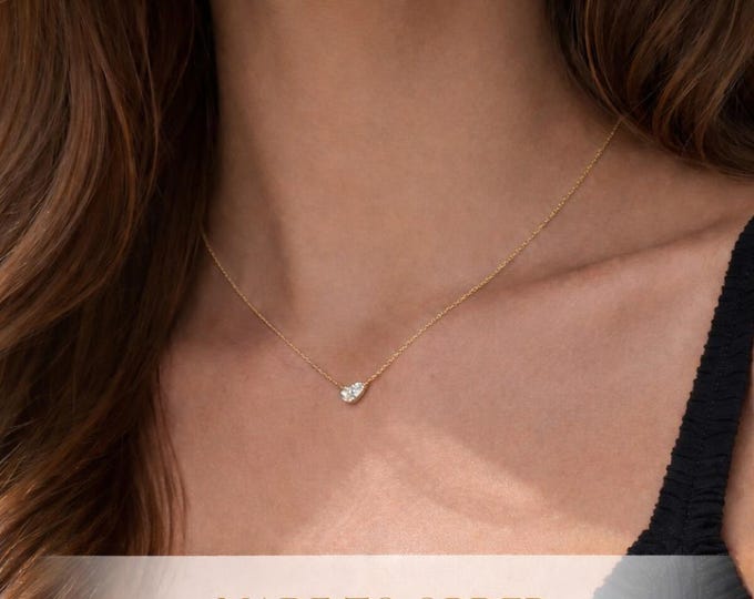 Riley East-West Pear Cut Pendant Necklace