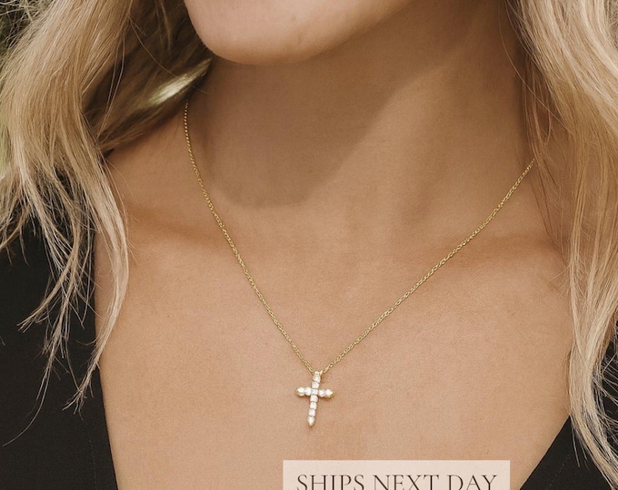 Moissanite Diamond Cross Necklace