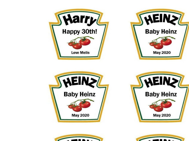 Personalised ketchup/tomato sauce style bottle label Perfect Etsy