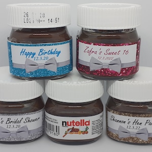 32 personalised personalized Mini Nutella labels favours / wedding / communion / baby shower DIGITAL