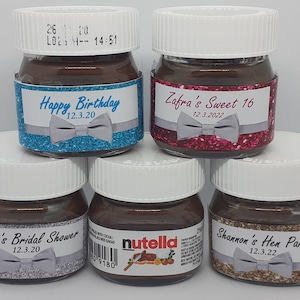 Rótulo adesivo personalizado para pote de Mini Nutella 25g / 30g -  Logograma