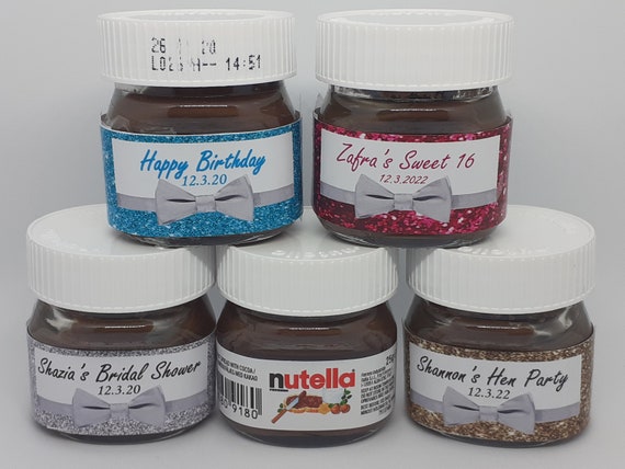 32 personalised personalized Mini Nutella labels favours / wedding /  communion / baby shower DIGITAL