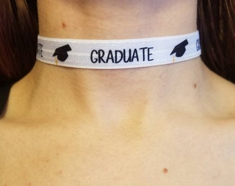 Graduate choker necklace, graduation, class of 2021, college graduation, highschool graduate