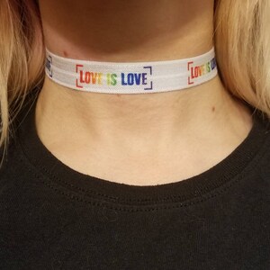 Love is love printed choker, pride, pride wedding, bachelorette parties, pride week