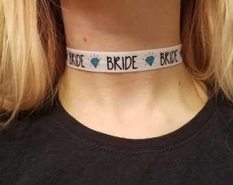 Bride choker, bride to be, bride tribe, bachelorette party, weddings, chokers, wedding jewelry