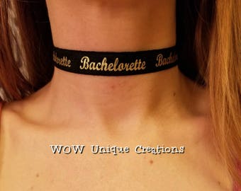 Bachelorette printed choker, bachelorette party, bachelorette favors, unique bachelorette, bride to be