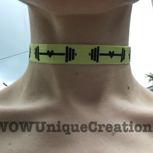 Dumbbell choker, chokers, sports apparel, fitness apparel, fitness, activewear, active, retro, teens, gifts for her, strong woman Bild 1