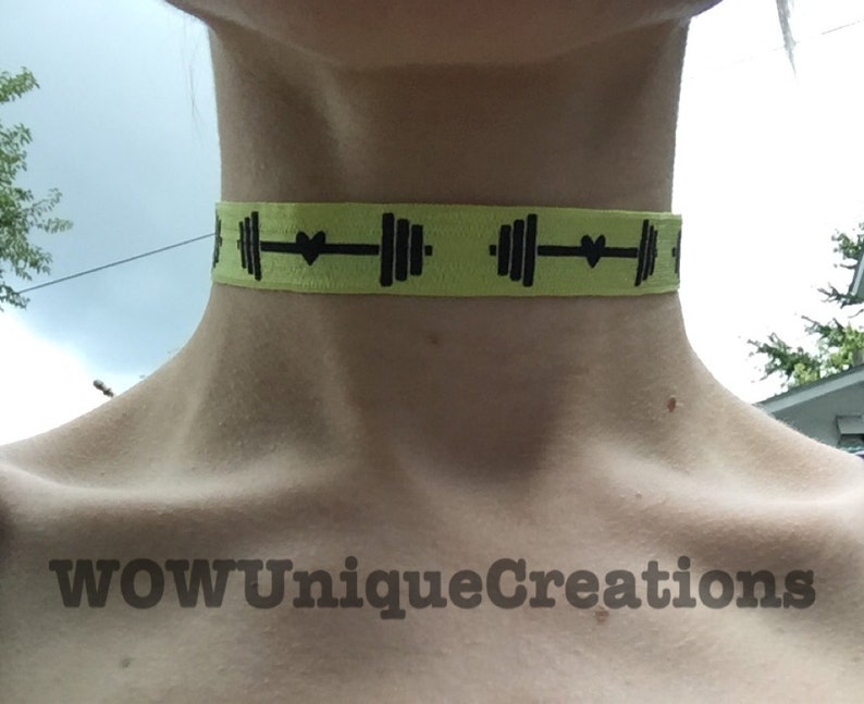 Dumbbell choker, chokers, sports apparel, fitness apparel, fitness, activewear, active, retro, teens, gifts for her, strong woman Bild 1