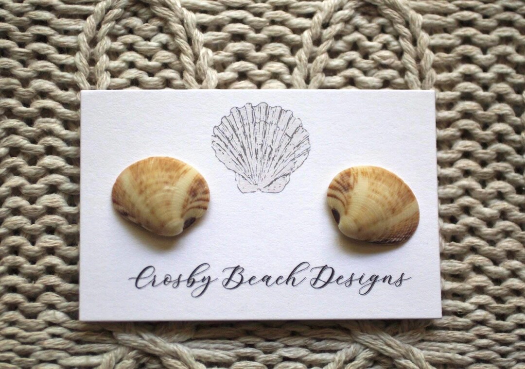 Handmade Cape Cod Southern Quahog Shell Sterling Silver Stud Earrings ...