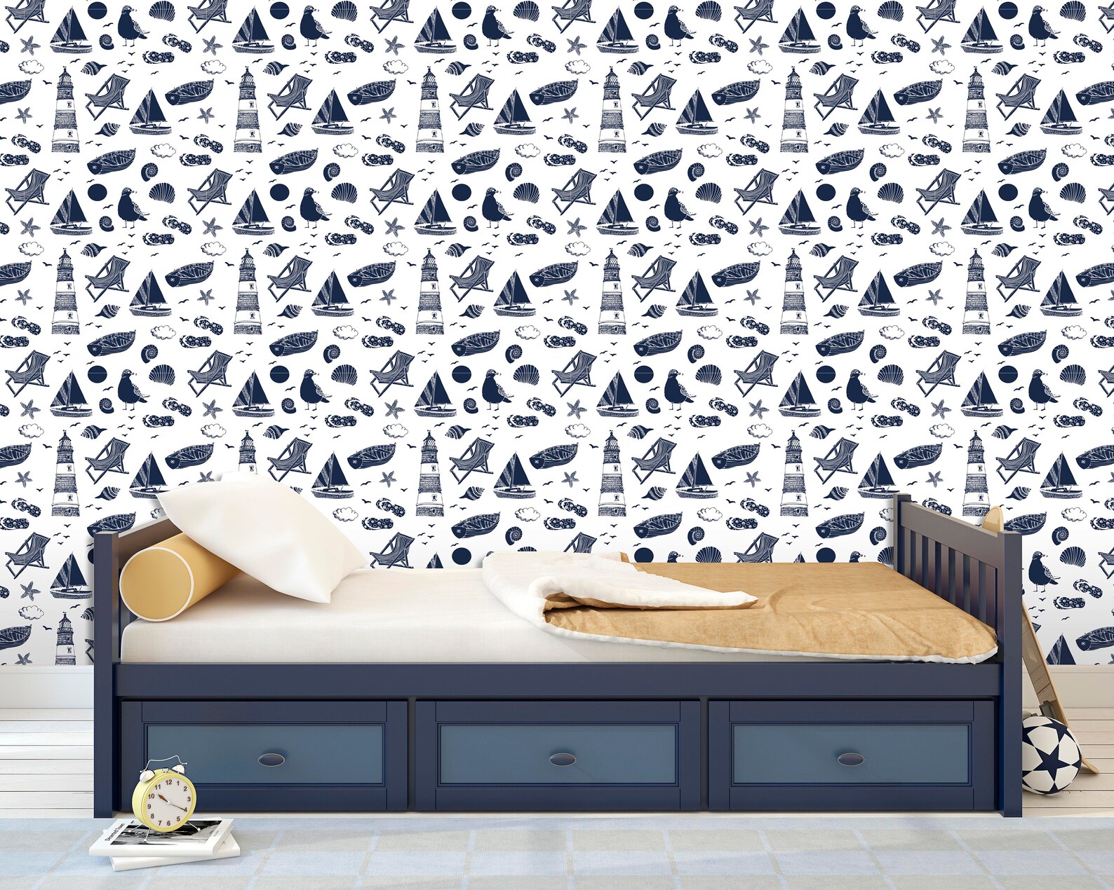 Peel and Stick Wallpaper Nautical Ocean Wallpaper Mural for | Etsy