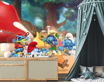 Smurfs Wallpaper - Etsy Smurfs Wallpaper - Etsy