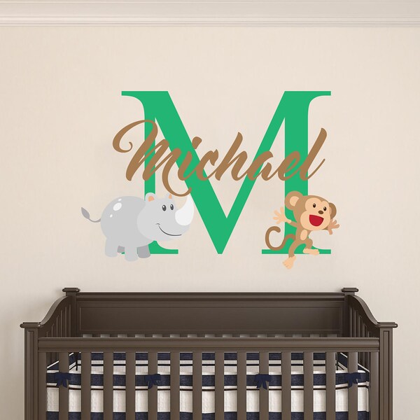 Monkey Name Decal Etsy