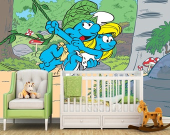 Smurf Wallpaper - Etsy Smurf Wallpaper - Etsy