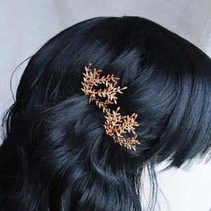 Horquillas de sauce (juego de 2) / peineta nupcial con un diseño orgánico de ramas frondosas.