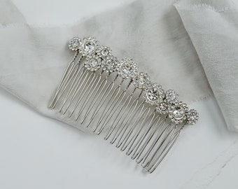 Sunflower Rhinestone Cluster Hair Comb | Halo Rhinestone Bridal Hair Comb